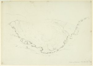 山的火山口维苏威火山，意大利那不勒斯，1841年（纸上石墨）