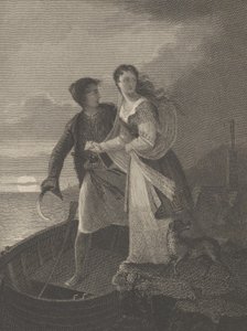 希腊恋人，1825年。 作者 阿舍·布朗·杜兰德
