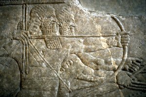 公元前650年至620年，在皇家狮子狩猎期间，阿瑟尔纳西尔帕二世国王 作者 亚述人