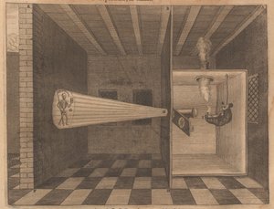 1671年，魔术灯笼展示了来自Ars Magna Lucis的死亡。