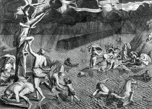 洪水的场面，1675年 作者 阿塔纳修斯·基歇尔