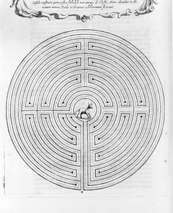 Dedale 设计的 Cnossos 迷宫 - 中心是牛头怪 - Athanase Kircher 的“Turris Babel” - 阿姆斯特丹