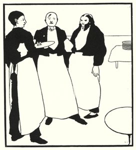 Garcons De Cafe（雕刻）。 作者 奥布里（后）比尔兹利