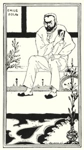 埃米尔-左拉的肖像（雕版画 作者 奥布里（后）比尔兹利
