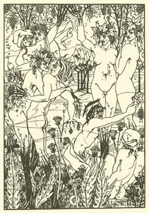 1894 年《复古的陷阱》（石版画） 作者 奥布里（后）比尔兹利