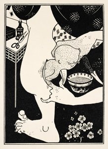 从腿的小腿出生，插图来自“卢西安的真实历史”，约 1894 年（雕刻） 作者 奥布里·比尔兹利