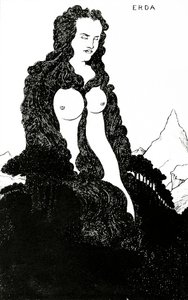 Erda，&39;Das Rheingold&39;1896的插图 作者 奥布里·比尔兹利