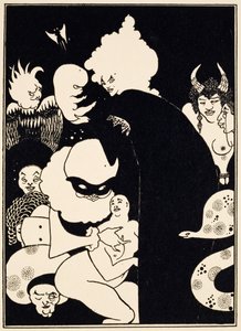 卢西恩的奇怪生物，来自&39;卢西恩的真实历史&39;的插图，c.1894 作者 奥布里·比尔兹利