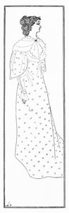 Winifred Emery女士，来自&39;The Yellow Book，Vol。 IV&39;，1894 作者 奥布里·比尔兹利
