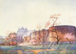 罗马：从卡斯特伦斯圆形大剧场看拉特兰（彩色石版画） 作者 奥布里·沃特菲尔德