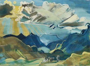与Schächental和Uri Rotstock的Balmalp，1927-28（画布上的粘土画） 作者 奥古斯特·巴贝格