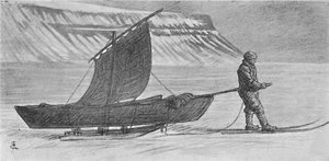 有雪橇的风帆。里希霍芬角以南。 1896年6月6日，1897年