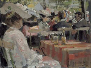 花园餐厅，1906年（油卡） 作者 奥古斯特·海特米勒