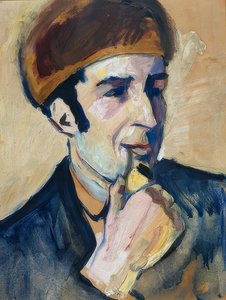 弗朗兹·马克的画像。 1910年 作者 奥古斯特·马克
