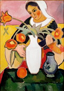 琵琶演奏者 August Macke (1887-1914) 绘画，1910 年巴黎，现代艺术画廊 作者 奥古斯特·马克