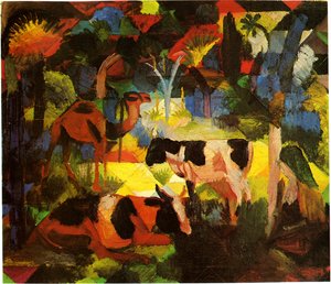 Macke 景观-牛-骆驼 作者 奥古斯特·马克