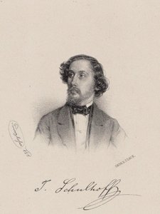 钢琴家和作曲家Julius Schulhoff的肖像，1825-1898年，1850年。