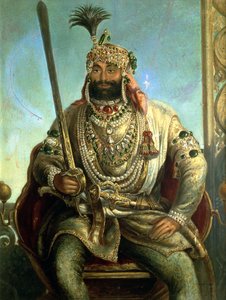 大君谢尔·辛格（Maharaja Sher Singh）的肖像，身穿富豪礼服，约1850年 作者 奥古斯特·西奥多·舍夫特
