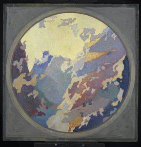 峡谷，约 1931 年（纸板上的布面油画） 作者 奥古斯特·文森特·塔克