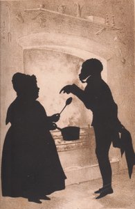 一篇关于剪影肖像的论文，1835年。 作者 Auguste Amant Constant Fidele Edouart