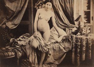 [站在床边的裸体]，约1854年。 作者 奥古斯特·贝洛克