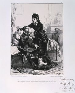 1870年，普法战争中，巴黎围攻行动中，一名妇女为受伤的士兵喝汤