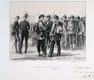 1870年9月，普鲁士围困之前，各省的部队抵达巴黎