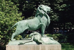 努比亚狮子和他的猎物，1870年（青铜）（另见252666和252667）