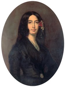 法国小说家和早期女权主义者乔治·桑（George Sand），c1845年 作者 奥古斯特·夏庞蒂埃