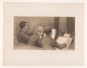 绘画学校的课 作者 奥古斯特·丹斯（艺术家签名）