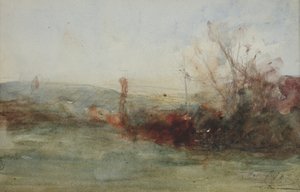 风景，c.1853-65（纸上水彩）
