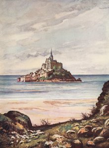 法国：圣米歇尔山（彩色石版画） 作者 奥古斯特·杰拉丁（Auguste Gerardin）