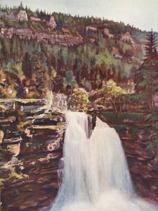 法国: Le Saut Du Doubs（彩色石版画）