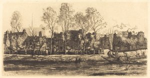 亚眠的索姆河岸 索姆河岸在亚眠，1907年。 作者 奥古斯特·勒佩雷（Auguste Lepere）