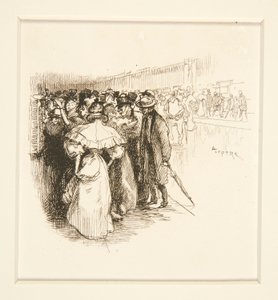 售票窗口前的人群（？） 作者 奥古斯特·勒佩雷（Auguste Lepere）
