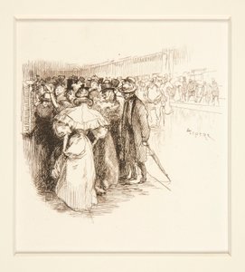 售票窗口前的人群（？） 作者 奥古斯特·勒佩雷（Auguste Lepere）