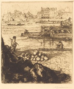 码头工人，拉加雷的码头（Le debardeur, quai de La Gare）。 作者 奥古斯特·勒佩雷（Auguste Lepere）