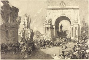 在布鲁塞尔举行的庆祝活动 作者 奥古斯特·勒佩雷（Auguste Lepere）