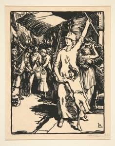 La guerre est dclare（宣战），选自《1914 年的战争》，第一辑，第 8 号。 作者 奥古斯特·勒佩雷（Auguste Lepere）