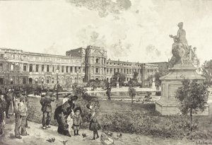 拆除前的杜耶里宫废墟，1883年。 作者 奥古斯特·勒佩雷（Auguste Lepere）