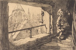 圣塞弗兰的屋顶，1889年。 作者 奥古斯特·勒佩雷（Auguste Lepere）