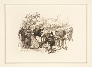 公园里的步行者和其他人物 作者 奥古斯特·勒佩雷（Auguste Lepere）