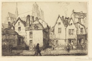 亚眠的老房子 (Vieilles maisons a Amiens) 作者 奥古斯特·勒佩雷（Auguste Lepere）
