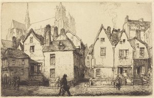 亚眠的老房子 Vieilles maisons a Amiens, 1907. 作者 奥古斯特·勒佩雷（Auguste Lepere）
