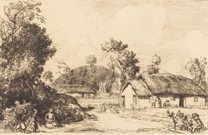 休息的消遣，旺地 Le jeu du reposoir，旺地。 作者 奥古斯特·勒佩雷（Auguste Lepere）