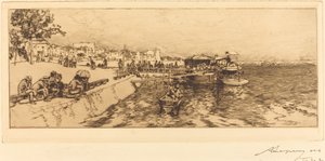 贝尔西码头 (Embarcadere, quai de Bercy) 作者 奥古斯特·勒佩雷（Auguste Lepere）
