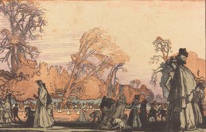 杜伊勒里宫的池塘，1898年。 作者 奥古斯特·勒佩雷（Auguste Lepere）