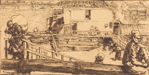 洗衣房 Le lavoir, 1891. 作者 奥古斯特·勒佩雷（Auguste Lepere）