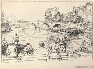 1915年，马里桥（Pont Marie）的饮水处 作者 奥古斯特·路易斯·勒佩尔