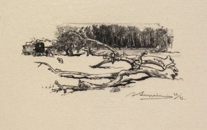 枫丹白露森林：枫丹白露的Epine森林的十字路口，1890年。 作者 奥古斯特·路易斯·勒佩尔